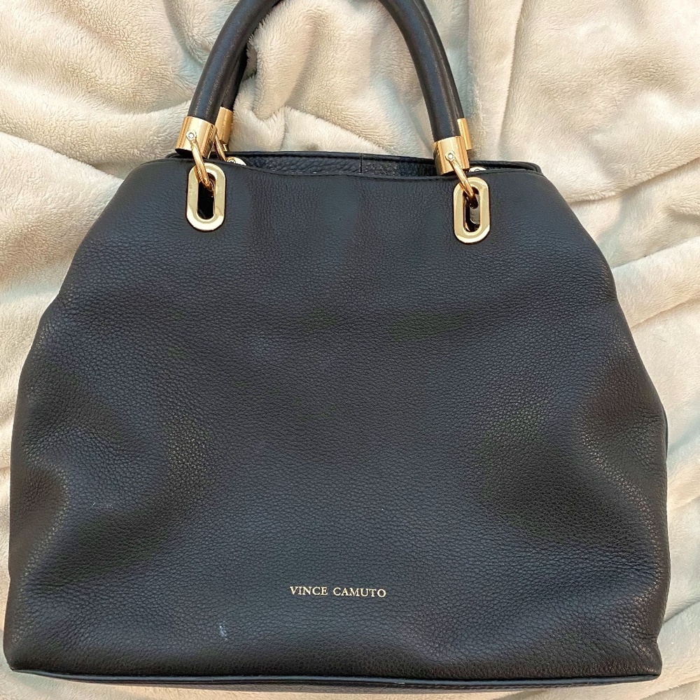 Vince Camuto Black Leather Hand Bag